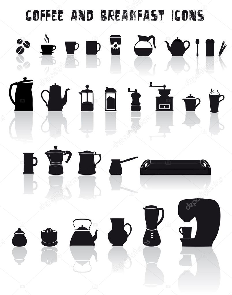 Coffee and breakfast icons