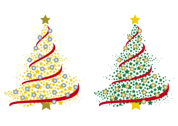 Casal de árvores de Natal feitas por estrelas — Vetor de Stock