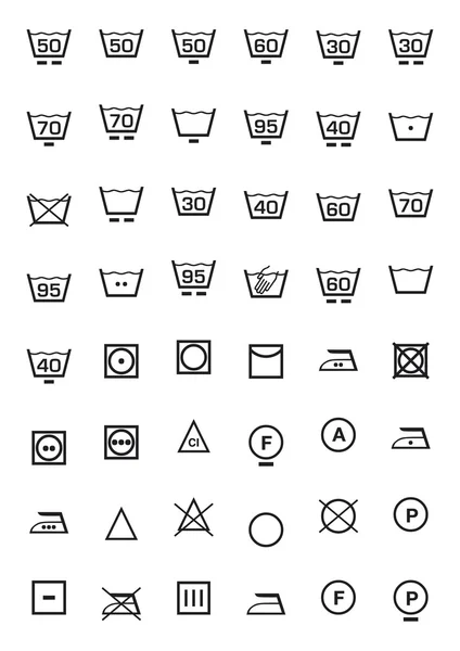 Conjunto de ícones de lavagem —  Vetores de Stock
