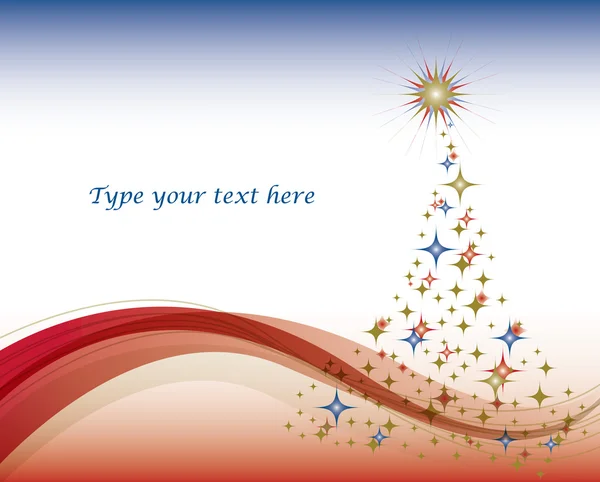 Starry Christmas Tree — Stock Vector