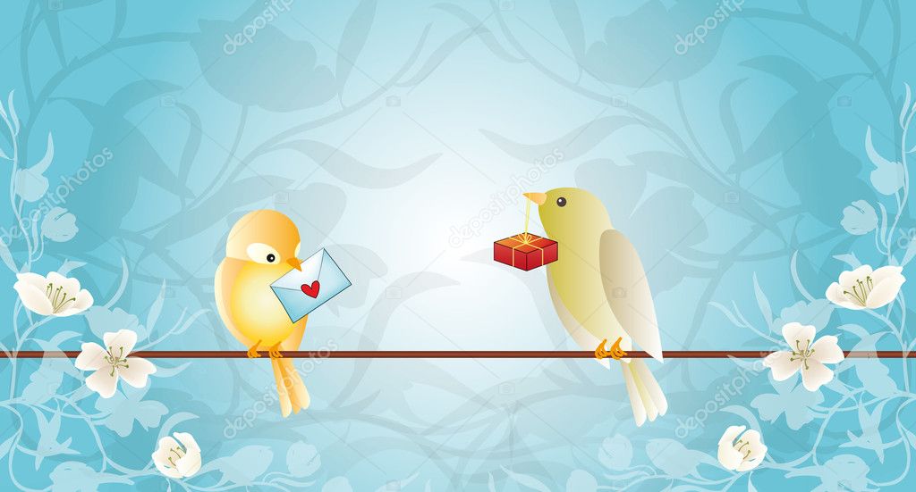 Cartolina con uccellini