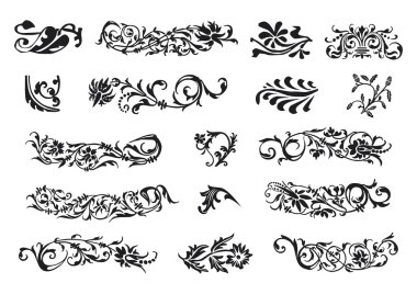 Flower classic decoration set of banners clipart