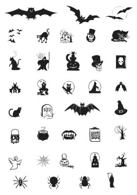 Set of Halloween icons clipart