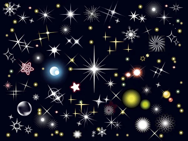 Étoiles sur fond sombre — Image vectorielle