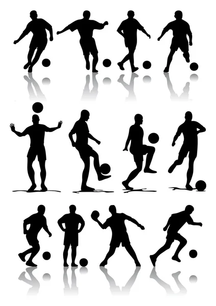 Футбольные силуэты — стоковый вектор