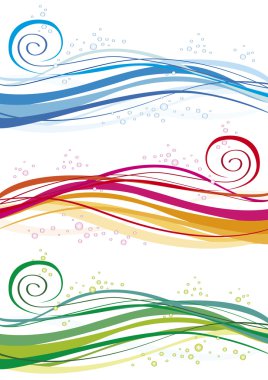 Waves and bubbles clipart