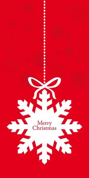 Hanging snowflake Christmas card — Stock Vector