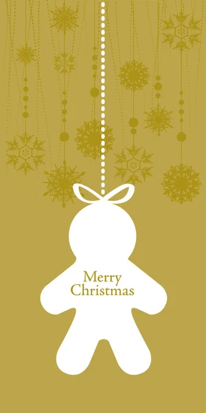 Colgante de jengibre hombre galleta tarjeta de Navidad — Archivo Imágenes Vectoriales