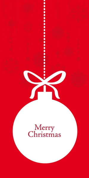 Hanging decorative ball Christmas card — Stock Vector