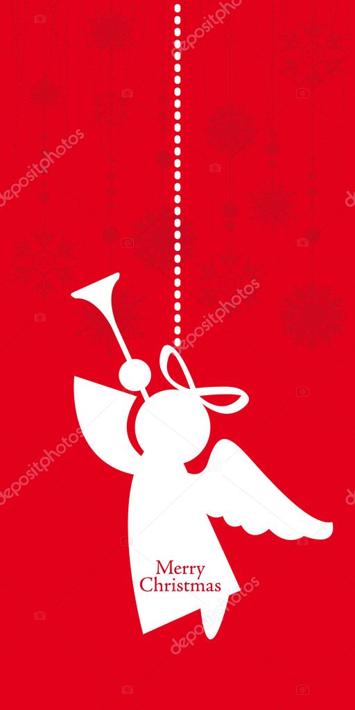 Hanging angel Christmas card