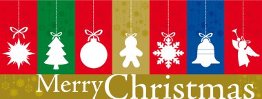 Christmas banner with different vertical greetings card clipart