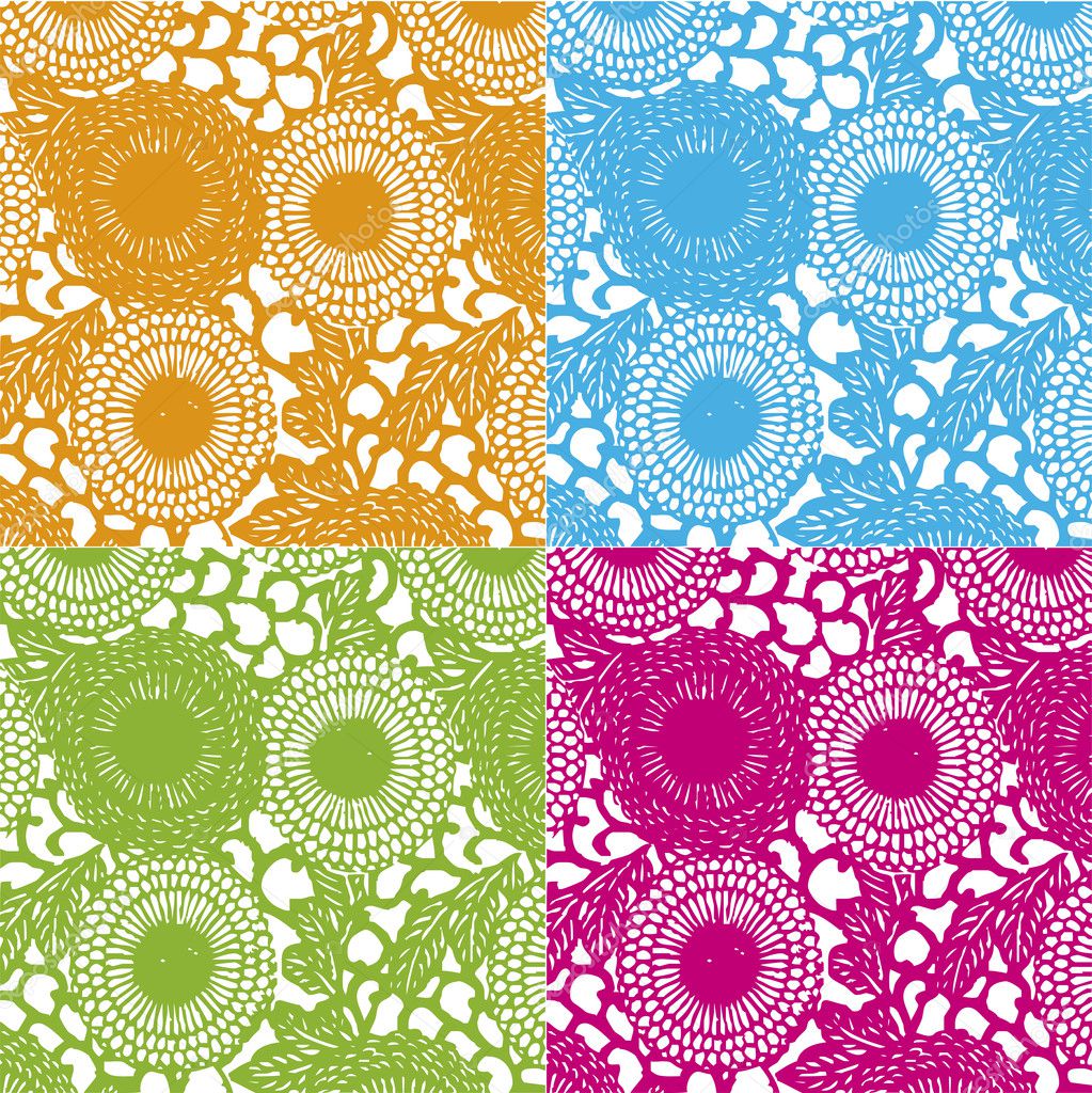 Flower seamless texture in colours