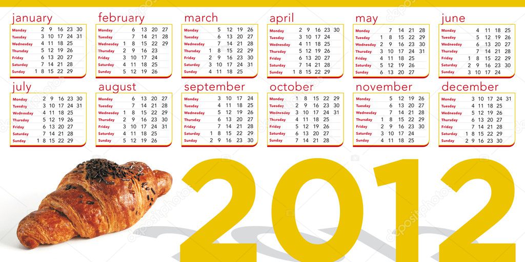 Croissant 2012 calendar