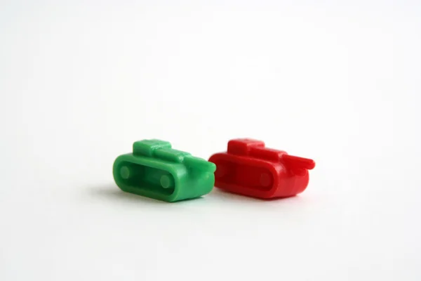 Plastic toy tanks — Stock Photo, Image