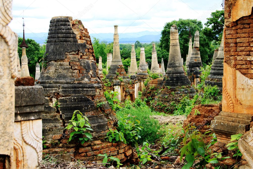 Inthein temples ruins site in Myanmar