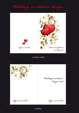 Wedding invitation design clipart