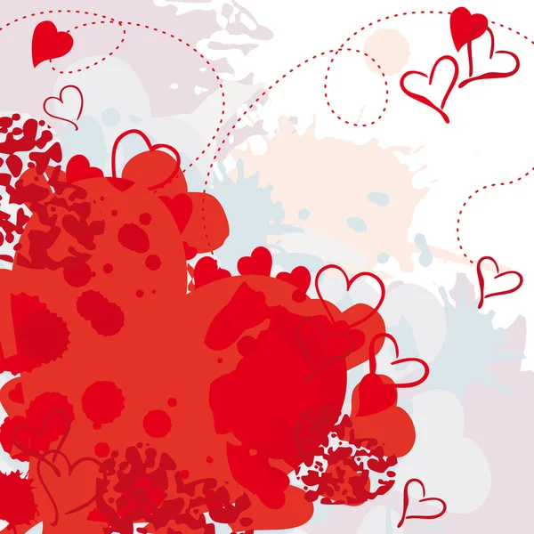 Grunge peint carte postale coeur — Image vectorielle