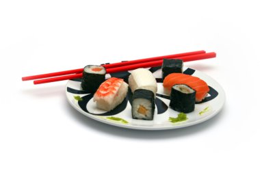 wasabi ile Sushi tabağı
