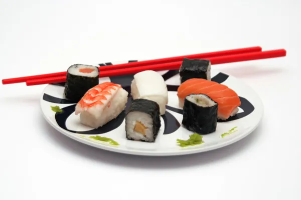 Sushi plate with wasabi — Stock Photo, Image