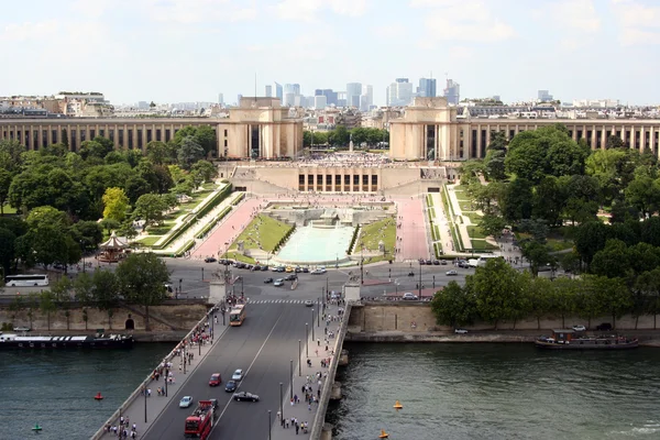 Paryż, widok na trocadero z wieży Eiffla — Zdjęcie stockowe