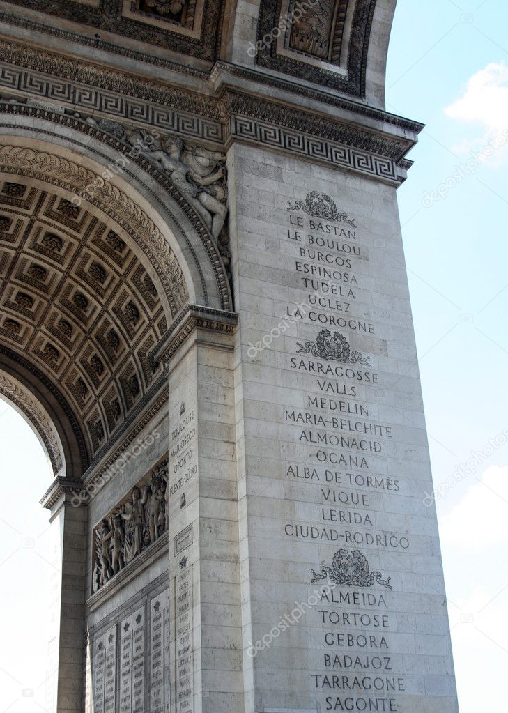 Triumph arch in Paris, detail