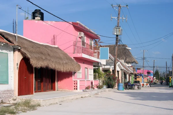 Маленький городок в Мексиканских Карибах — стоковое фото