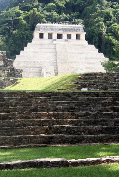 Pirámide de Palenque en la selva — Foto de Stock