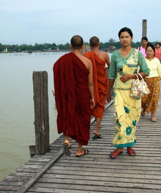 u-bein Köprüsü amarapura, mandalay, Myanmar