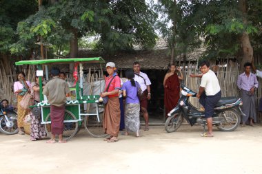 Myanmar street life clipart