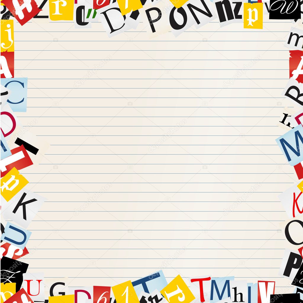 Background of letters frame on paper — Stock Vector © tovovan_ 9519365