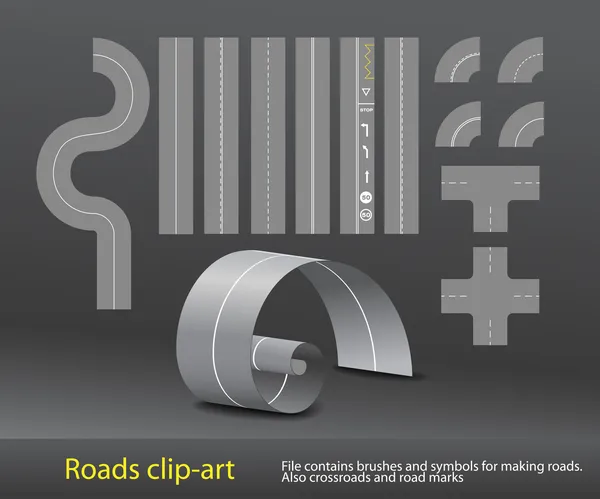 Vector road elements set — Stock Illustration Vector road elements set Stock Illustration