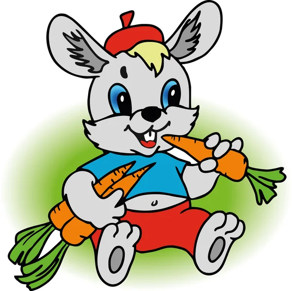 Bunny en wortel — Stockvector