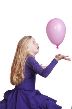 pembe balon ile genç kız