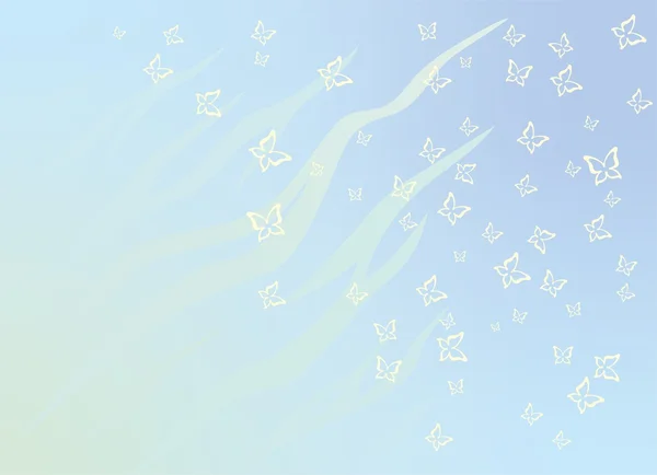 "Blue background with silhouettes of butterflies" — ストックベクタ
