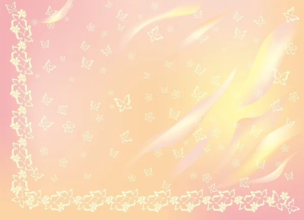 "Pink background with a chain of butterflies and colors" — ストックベクタ