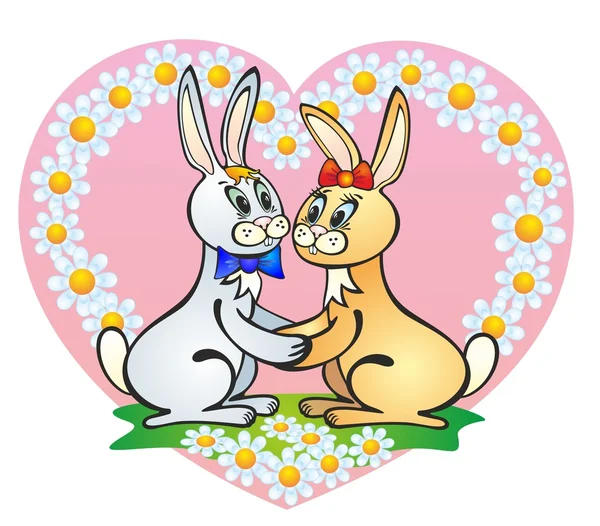 "Enamoured rabbits" — Stock Vector