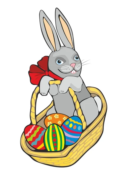 "rabbit in a basket" — Stock Vector