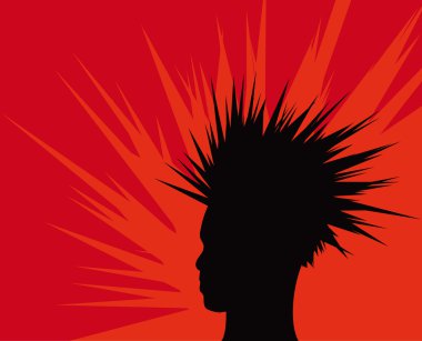 Man with spiky hair clipart