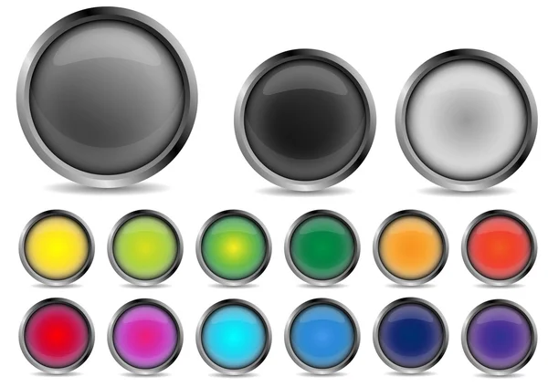 Reihe farbig glänzender Symbole — Stockvektor
