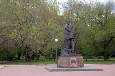 Monument to artist Mikhail Vrubel in Omsk. Siberia, Russia. clipart