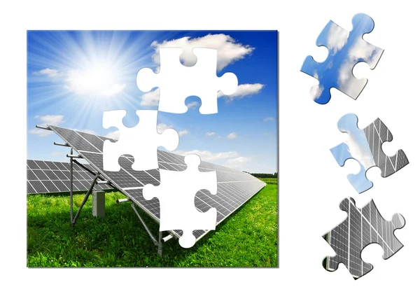 Puzzle solárního panelu — Stock fotografie
