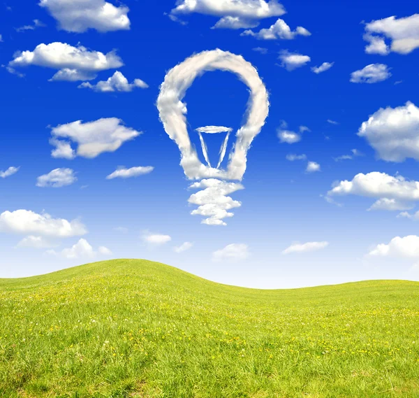 Bulb from clouds — Stock Photo, Image