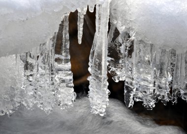 Winter creek in the national park Sumava clipart