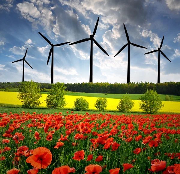 With wind turbine — Stock Photo, Image