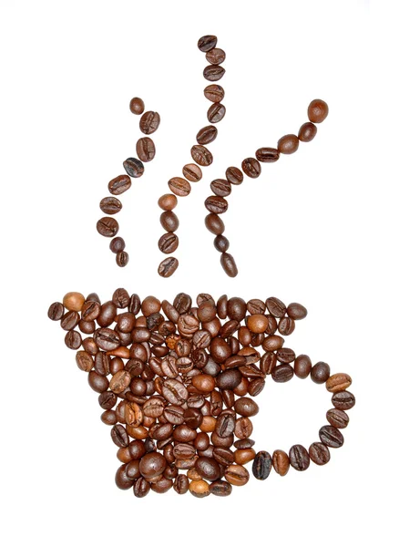 Coffee cup made of coffee beans — Stock Photo, Image
