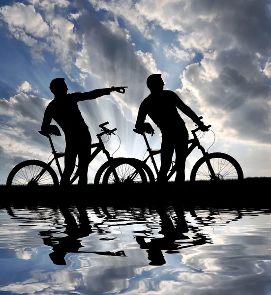 Dağ bisikletçileri — Stok fotoğraf