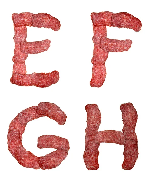 Alfabetet av salami — Stockfoto