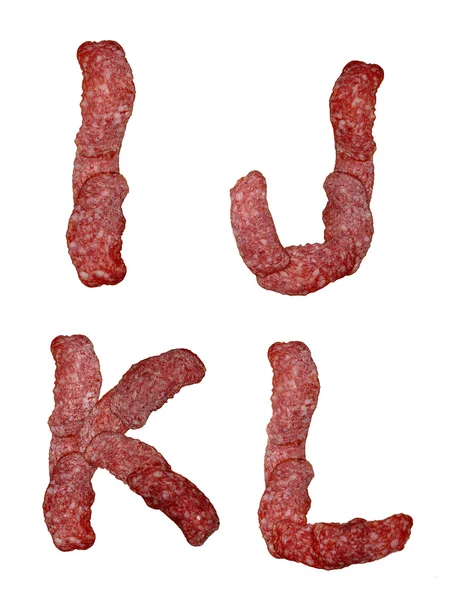 萨拉米香肠的字母表 — 图库照片