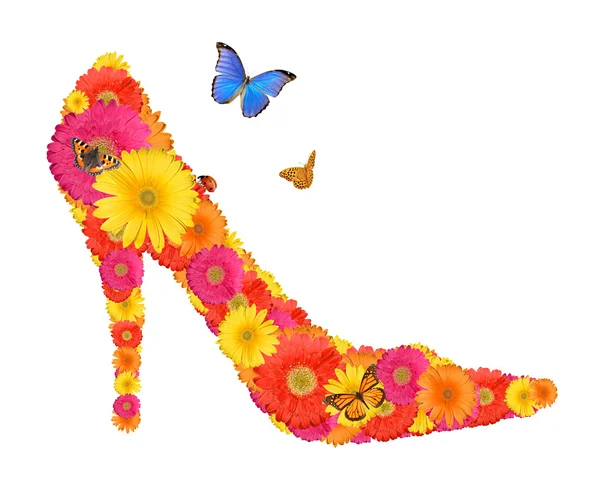 Shoes from the flowers — Stock Photo, Image