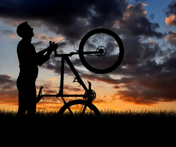 산 자전거 타는 사람 — 스톡 사진